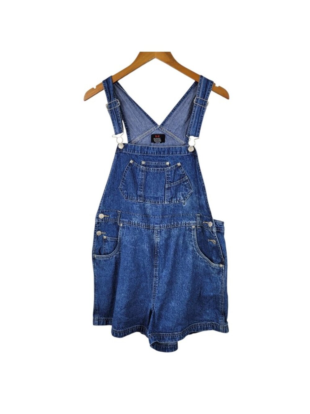 Vintage Denim Size XL Shortalls Overalls 90s Y2K Womens Dark Wash Carpenter